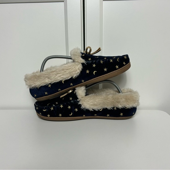 J. Crew blue moon stars blue lined slippers - Picture 5 of 7